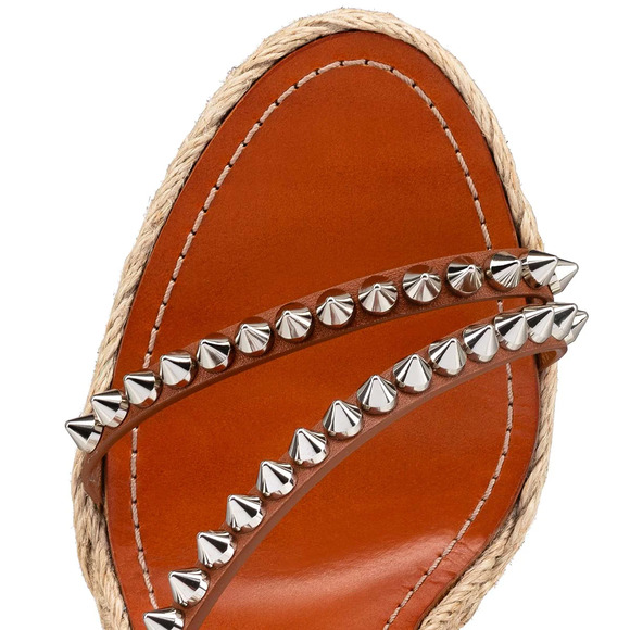 Christian Louboutin Mafaldina Zeppa 120 Brown Platform Wedge Sandal Heel Pump 39 - Picture 7 of 12